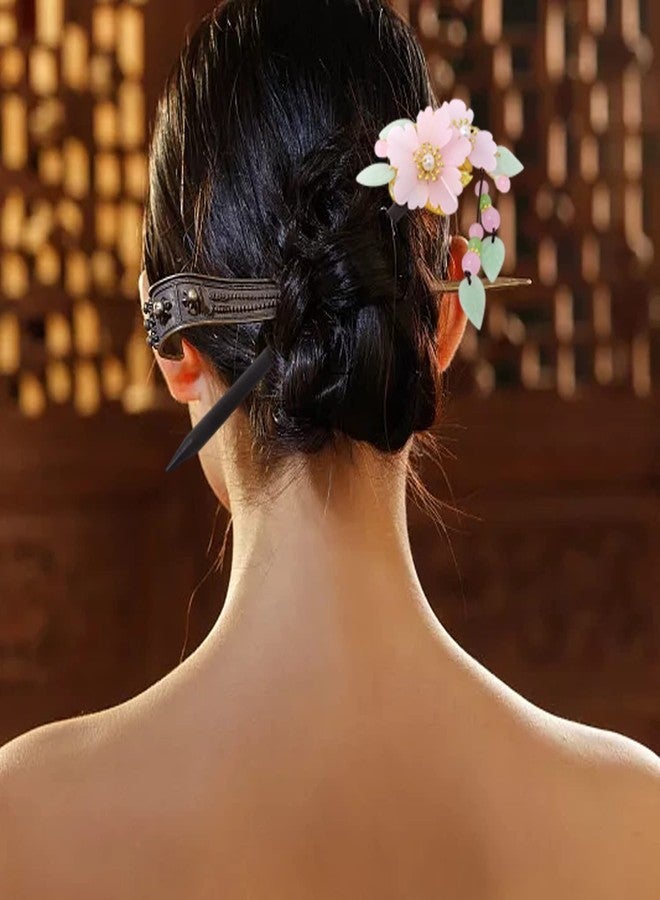 Honbay Chinese Style Retro Tassel Flower Hair Stick Hair Chopsticks Hairpin Chignon Pin - Image 4