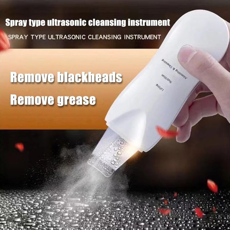 Ultrasonic Blackhead Remover Portable Facial Cleanser Rechargeable Facial Skin Cleaner Facial Skin Scrubber Exfoliator White - Image 2