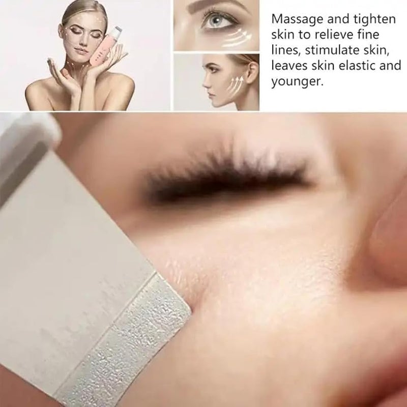 Ultrasonic Blackhead Remover Portable Facial Cleanser Rechargeable Facial Skin Cleaner Facial Skin Scrubber Exfoliator White - Image 5