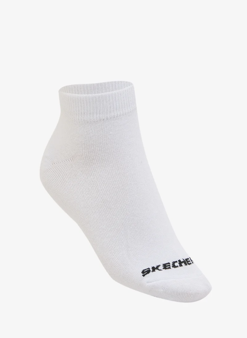 SKECHERS 3 Pack Non-Terry Quarter Crew Socks
