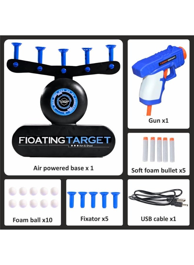 Kids Shooting Game Toy Set Floating Foam Ball Catapult Air Toy And Shooting Target 2 Soft Bullet Launchers 10 Floating Balls 10 Foam Darts 5 Air Columns - Image 5