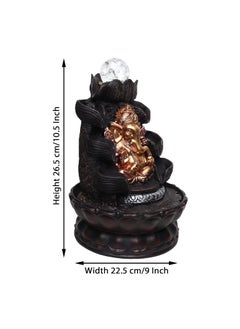 VIVARS VIVARS Buddha Tabletop Water Fountain with LED Lights Polyresin Indoor Outdoor Waterfall Showpiece for Home Office Decor Feng Shui Vastu Gift  - Image 2