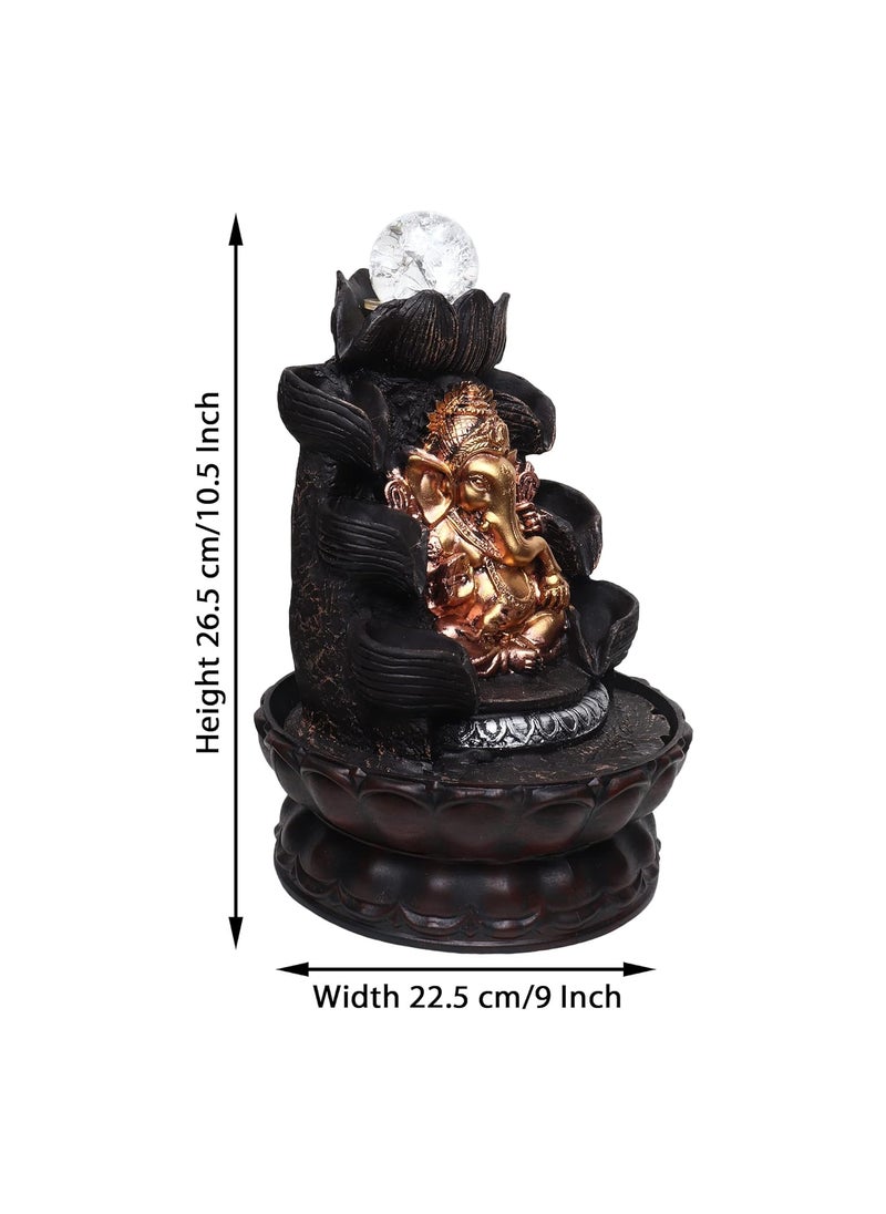 VIVARS VIVARS Buddha Tabletop Water Fountain with LED Lights Polyresin Indoor Outdoor Waterfall Showpiece for Home Office Decor Feng Shui Vastu Gift  - Image 2