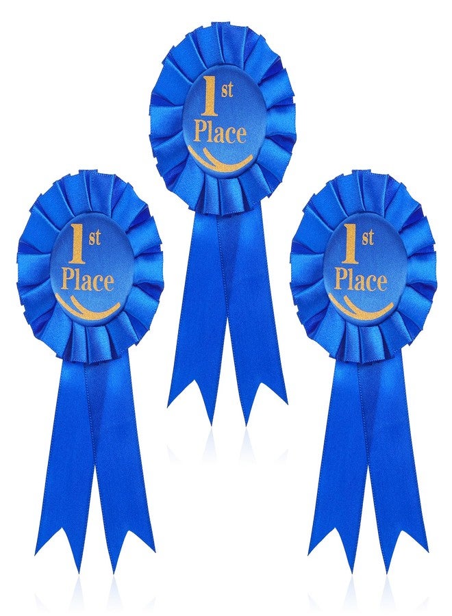 Bruislard 3 Pack 1st Place Ribbon Satin Participation Ribbon Award Ribbons Rosette Set Honorable Award Ribbons Badge for Competition Sport Event Contest Prizes Talent Show - Image 1