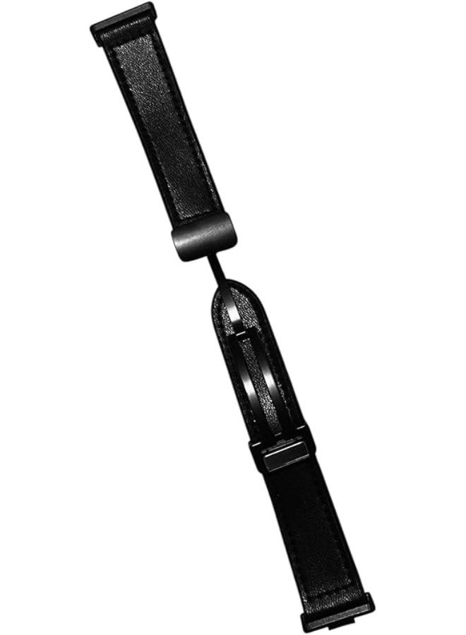 SenMore Silicone Strap Compatible with Huawei Watch Fit 3, Adjustable Sports Magnetic Soft Leather Replacement Bracelet For Huawei Watch Fit 3.(No Host), Black - Image 2