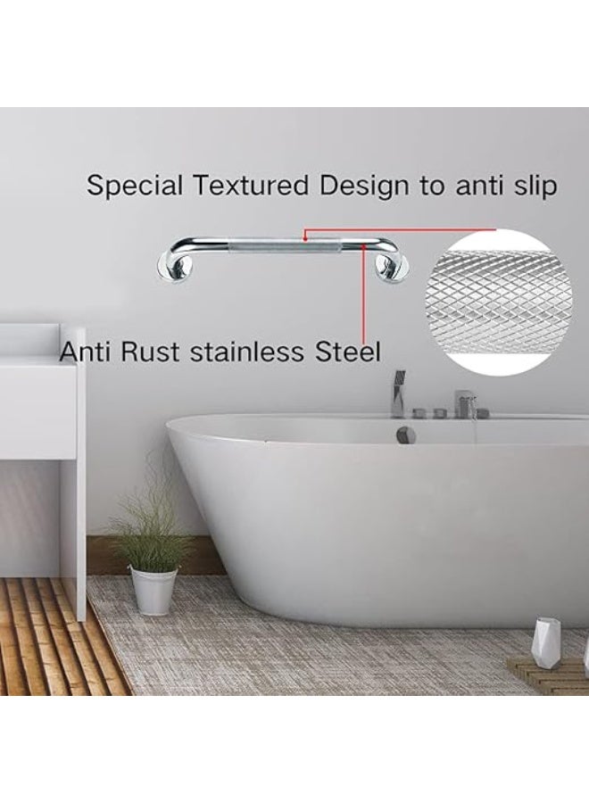 DUNISO 2 Pcs Stainless Steel Bathroom Grab Bar，Anti Slip Shower Grab Bars for Seniors，Toilet Handicap Elderly Assist Bathroom Wall Handle，Suitable for Bathroom Elderly Handicap Senior Pregnant,40cm - Image 4