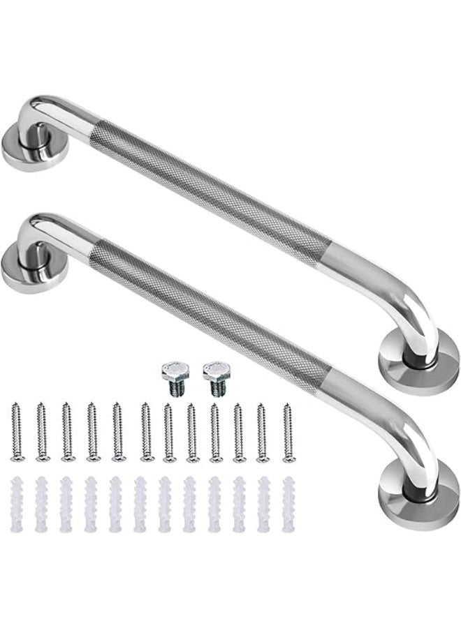 DUNISO 2 Pcs Stainless Steel Bathroom Grab Bar，Anti Slip Shower Grab Bars for Seniors，Toilet Handicap Elderly Assist Bathroom Wall Handle，Suitable for Bathroom Elderly Handicap Senior Pregnant,40cm - Image 1