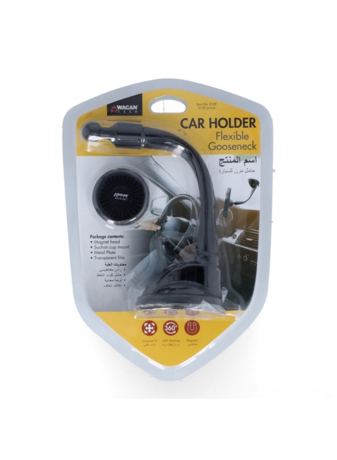واجان حامل جوال محمول للسيارة برأس مغناطيسي مرن، أسود - Image 4
