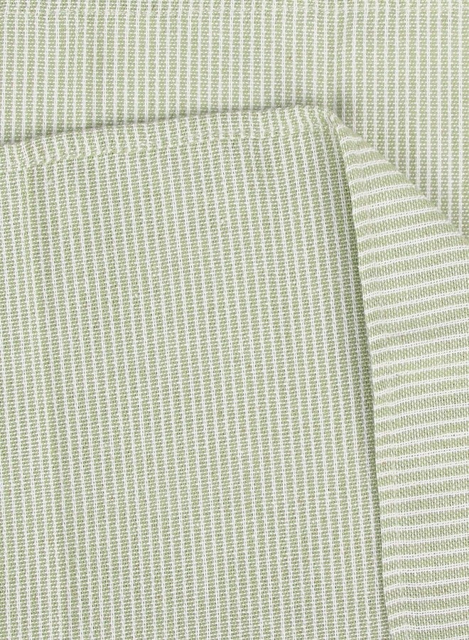 INFEI Narrow Striped Cotton Linen Blended Dinner Cloth Napkins - Set of 12 (40 x 40 cm) - for Christmas Parties Events & Home Use (Green) - Image 4