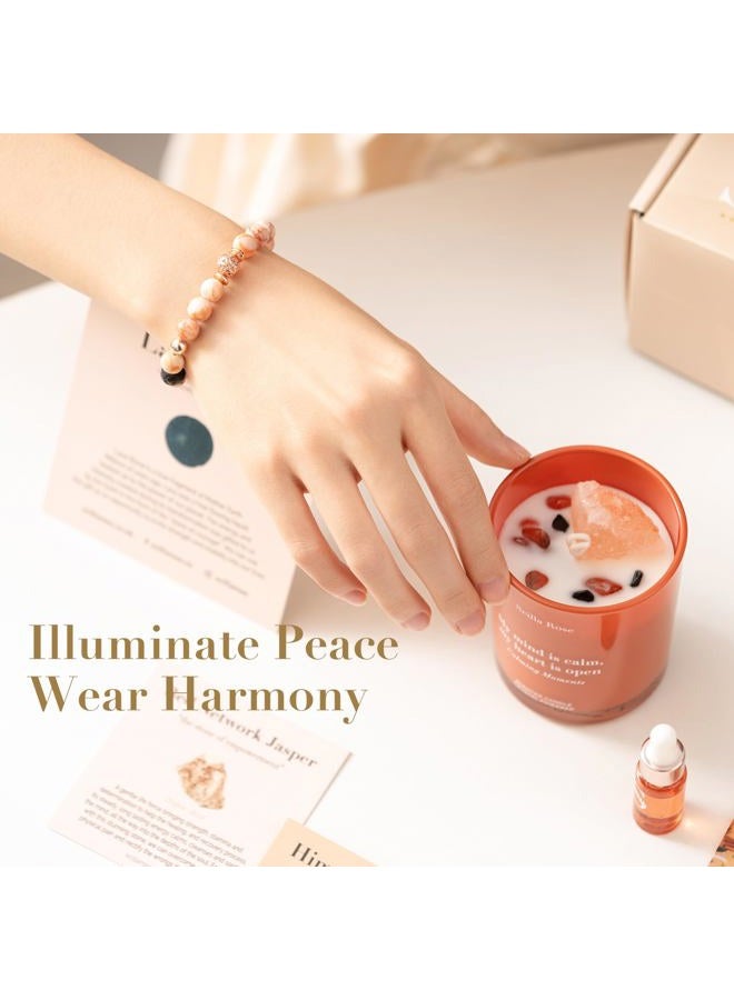 Scilla ROSE Essential Oil Diffuser Bracelet for Women with Luxury Crystal Scented Candle - Oil 'Inner Peace' for Sleep, Ideal Birthday and Wellness Gift - Image 5