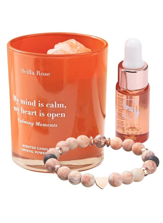 Scilla ROSE Essential Oil Diffuser Bracelet for Women with Luxury Crystal Scented Candle - Oil 'Inner Peace' for Sleep, Ideal Birthday and Wellness Gift - Image 1