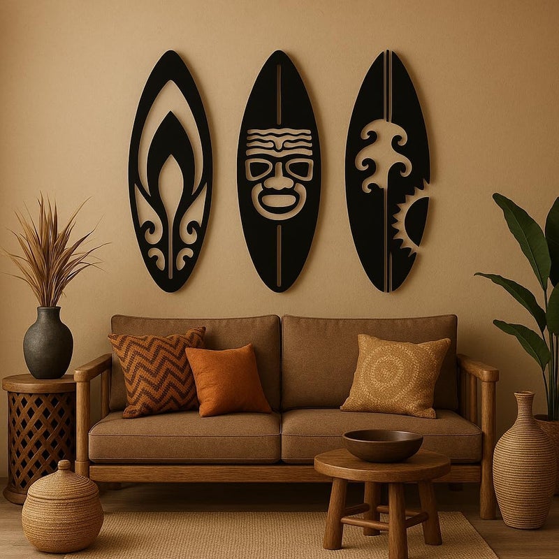 Horoof Home 3-Piece Tribal Mask Wall Art Set - Image 2