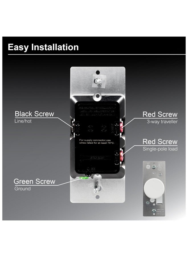 جي إي مفتاح إضاءة دوار أحادي القطب من GE، تشغيل/إيقاف، يُستخدم مع مصابيح LED القابلة للتعتيم، ومصابيح CFL، والمصابيح المتوهجة، يتضمن مقبضين بلونين، مُدرج في قائمة UL، أبيض/لوزي فاتح، 18021 - Image 3