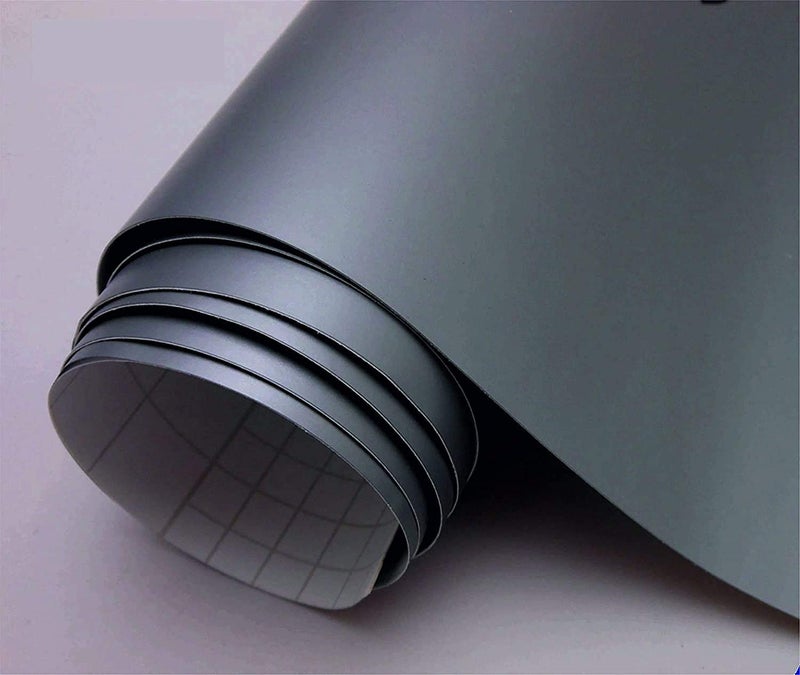 HOME13™ Matte Grey Wallpaper (24x72 in) Decorative Self Adhesive Countertop Cabinets Wallpaper - Image 1