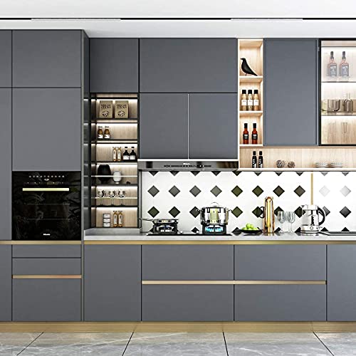HOME13™ Matte Grey Wallpaper (24x72 in) Decorative Self Adhesive Countertop Cabinets Wallpaper - Image 2