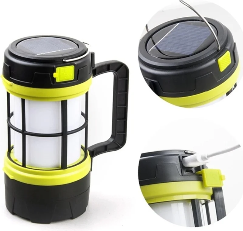 caddeoutlet RC-910 Solar Powered Solar Lighting Camping Tent Lamp Rechargeable Bulb LED Rechargeable Flashlight Searchlight 89794