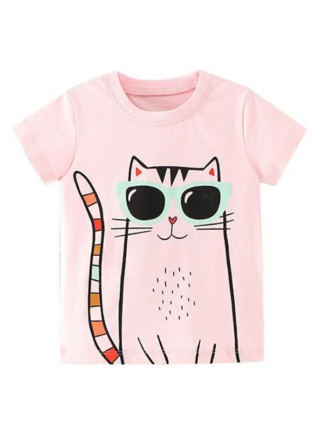 YUNIQEE Pink Printed Short Sleeve Crew Neck T-Shirt