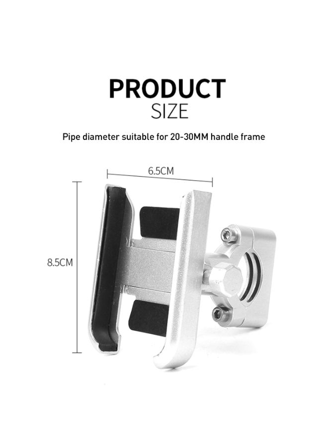 Loquat Anti-slip Motorcycle Phone Holder Silver/Black - Image 4