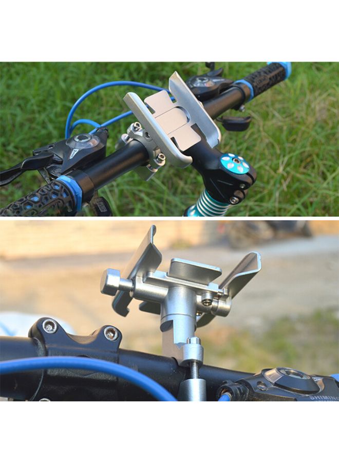 Loquat Anti-slip Motorcycle Phone Holder Silver/Black - Image 5