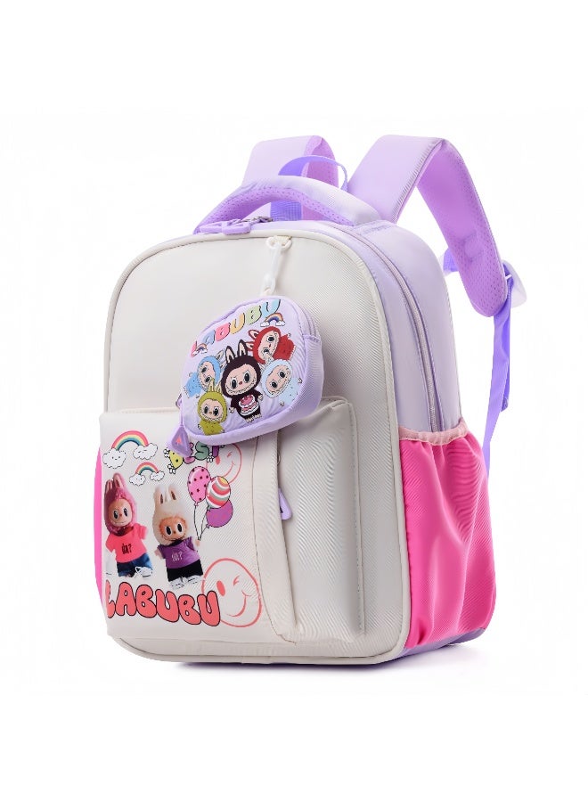 LABUBU Cute Kindergarten School Bag, Rabu School Bag, Cartoon 3-5 Years Old Trendy Children's Backpack, Contrast Color Children's Backpack 33*26*12CM - Image 1