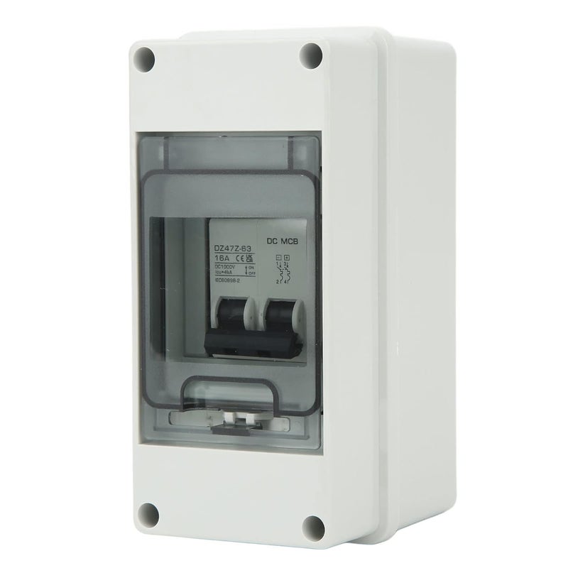 klarako 2P Miniature Circuit Breaker, Current Isolator, Power Meter Switch,16A IP65 Waterproof DC Disconnect Switch, for Solar Photovoltaic System, 1000V - Image 1