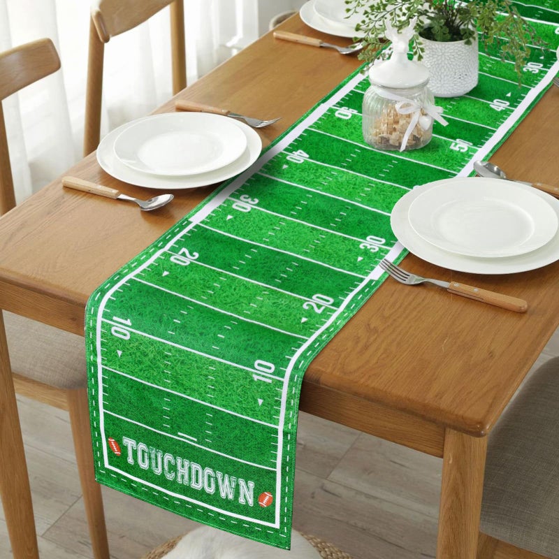 Lemicin Football Party Decoration Table Runner for Football Birthday Party Games Decor Picnics Kitchen Dining Table Touchdown Tablecover, 14 x 72 Inch - Image 3