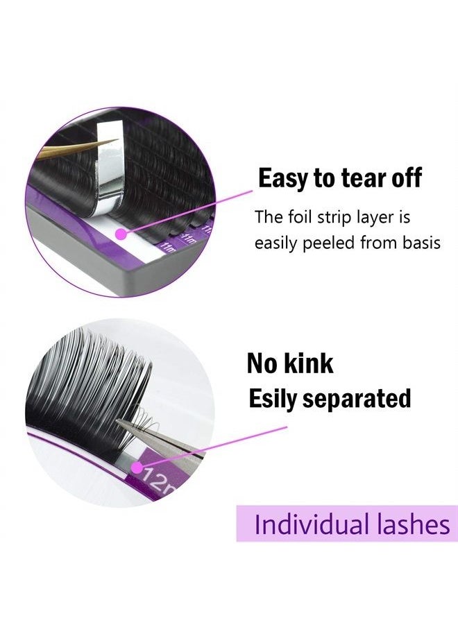 NAGARAKU Eyelash Extensions 0.10 mm C curl 11mm Premium Individual Classic Lashes Soft Natural Matte Black 16 rows Professional Beauty Salon Supplies 