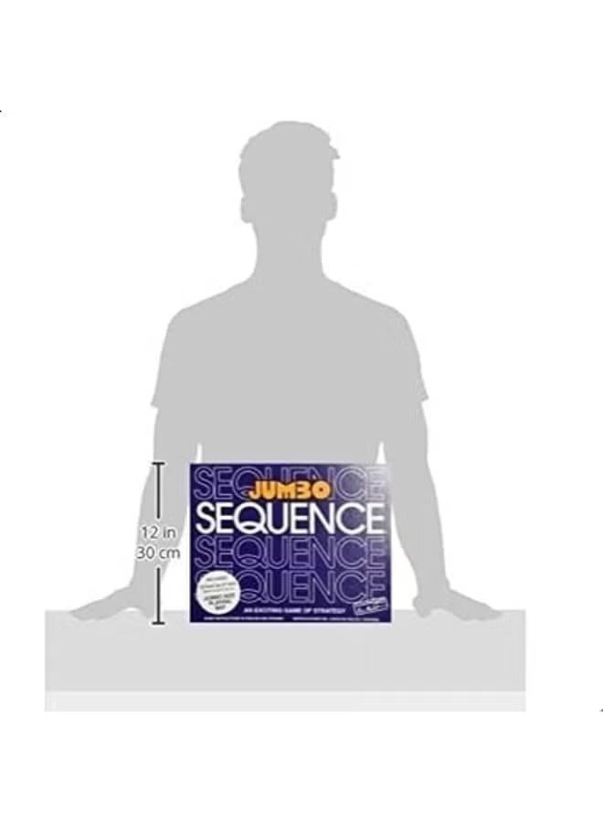 jumbo Deluxe Jumbo Sequence Board Game Premium Strategy Set for Families Comprehensive Kit with Playing Chips, Cards & Play Mat. Unmatched Entertainment for 2-12 Players. Top Pick for Family Fun Nights - Image 3