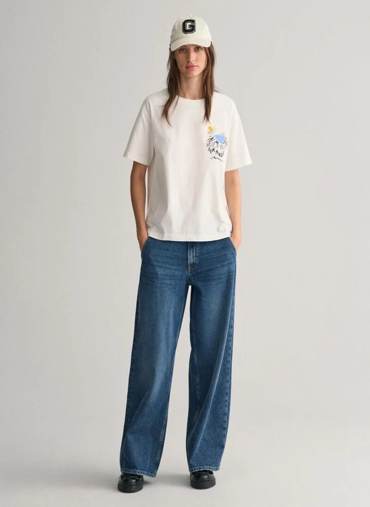 غانت Gant Low-Waisted Wide Leg Jeans