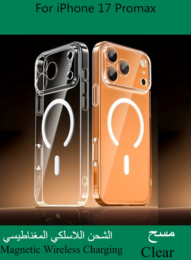 Dili Apple Clear Case iPhone 17 Pro Max Acrylic Clear Magnetic Phone Case Transparent Ultra Thin Magnetic Wireless Charging iPhone Cases Camera Protection Shockproof Back Men Women Cover - Image 1