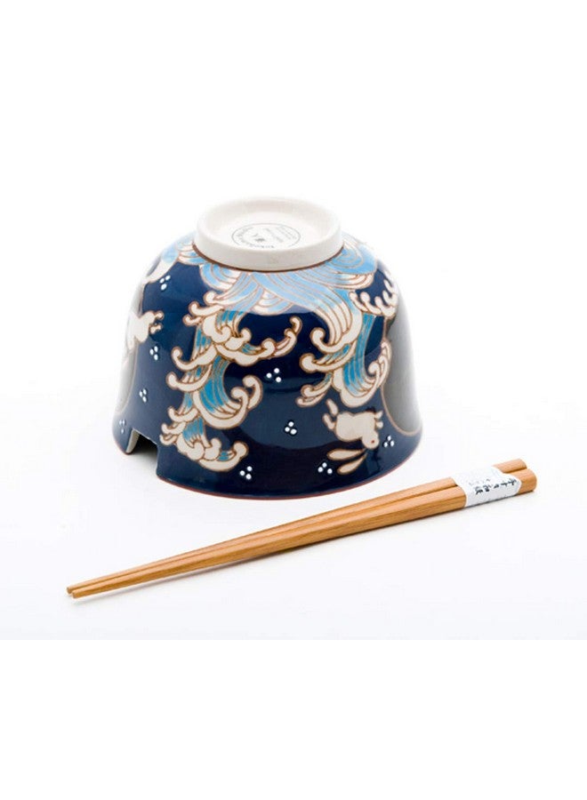 Happy Sales HSRB-RBMN, Japanese Ramen Udon Noodle Bowl with Chopsticks Gift Set, Rabbit - Image 2