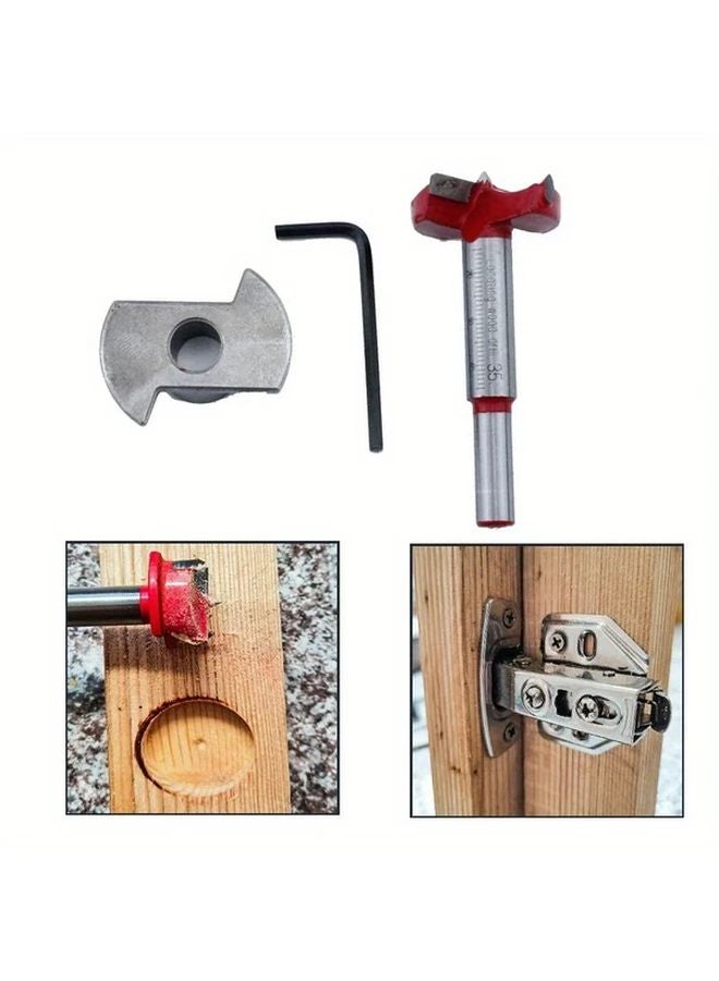Woodworking Hinge Hole Drill Bit 35mm Door Cabinet Positioning Kit With Door Opener - Image 1
