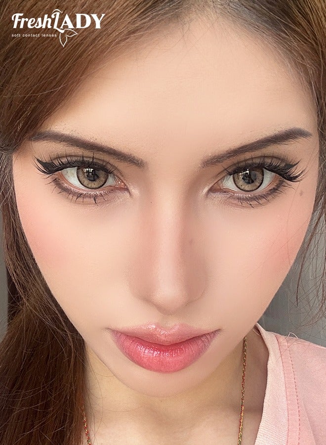 سيدة جديدة عدسات لاصقة ملونة بنية من فريش ليدي للاستخدام السنوي - Image 3