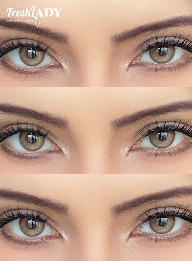 سيدة جديدة عدسات لاصقة ملونة بنية من فريش ليدي للاستخدام السنوي - Image 5