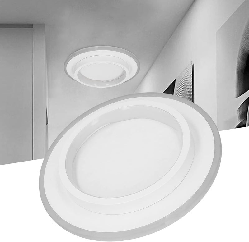 ضوء سقفي LED دائري بقوة 20 واط، مثبت على السطح، عبارة عن هيكل من الأكريليك والألومنيوم، قطره 24 سم - تصميم حديث، يوفر حماية للعينين، مثالي لإضاءة المنازل والمكاتب (ضوء دافئ) - Image 5