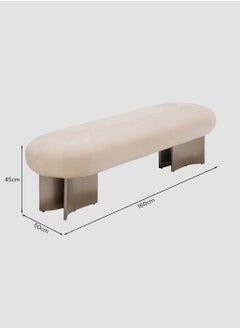 AL HUZAIFA FURNITURE Battista Bench, Fully Upholstered In Grain Leather With Stainless Steel Legs  - Image 5