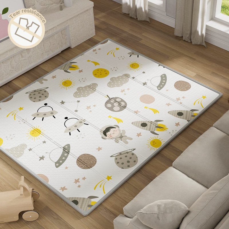 UANLAUO UANLAUO Foldable Baby Play Mat Extra Large Waterproof Activity Playmats for BabiesToddlers Infants Play Tummy Time Foam Baby Mat for Floor with Travel Bag