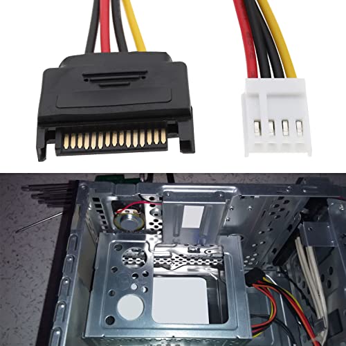 ECSiNG 3Pcs 4 Pin Floppy Drive to 15 Pin SATA Male Power Cable 4-pin Floppy Power Port to SATA 15pin Male Driver Power Wire Electrical Accessories 20cm - Image 3