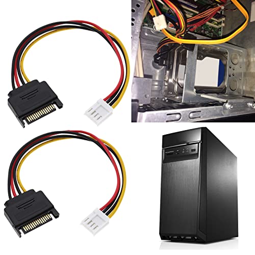 ECSiNG 3Pcs 4 Pin Floppy Drive to 15 Pin SATA Male Power Cable 4-pin Floppy Power Port to SATA 15pin Male Driver Power Wire Electrical Accessories 20cm - Image 2