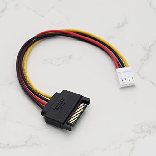 ECSiNG 3Pcs 4 Pin Floppy Drive to 15 Pin SATA Male Power Cable 4-pin Floppy Power Port to SATA 15pin Male Driver Power Wire Electrical Accessories 20cm - Image 5