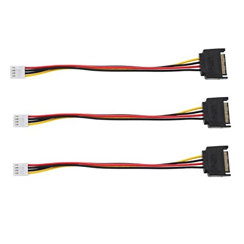 ECSiNG 3Pcs 4 Pin Floppy Drive to 15 Pin SATA Male Power Cable 4-pin Floppy Power Port to SATA 15pin Male Driver Power Wire Electrical Accessories 20cm - Image 1