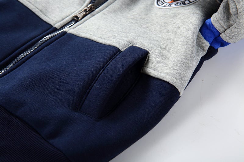 Bumeex Boy's Sherpa Fleece lined Jacket,Blue Spring Fall Winter Warm Sweatshirt Hoodie Size 8-9 Years - Image 4