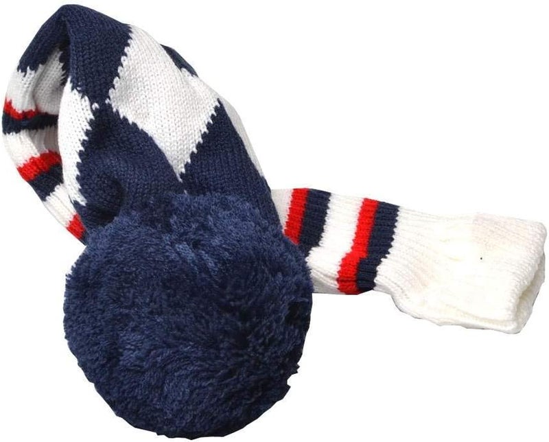 SEACLOUD 3pcs Knitted Golf Club Head Covers for Driver and Fairway Woods Headcovers Set (Argyle/Stars and Stripes Pattern) - Image 1