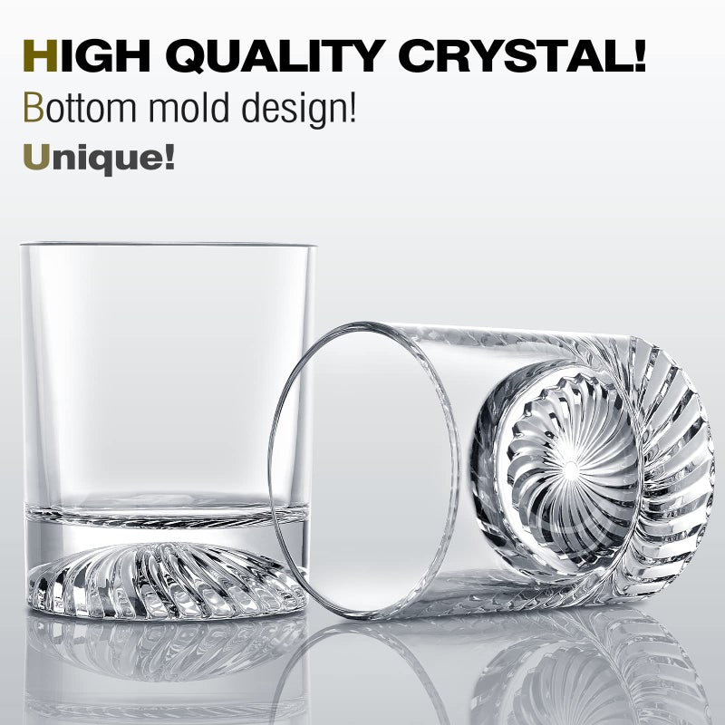 OPAYLY Whiskey Glasses Old Fashioned Glasses Set of 4 12oz Rocks Glasses Gift for Men Women Drinking Bourbon Scotch Cocktails Rum Cognac Vodka at Home Bar - Image 2