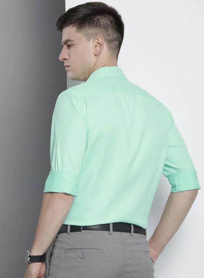 ذا انديان كراج كو Men Slim Fit Solid Full Sleeves Cutaway Collar Formal Shirt