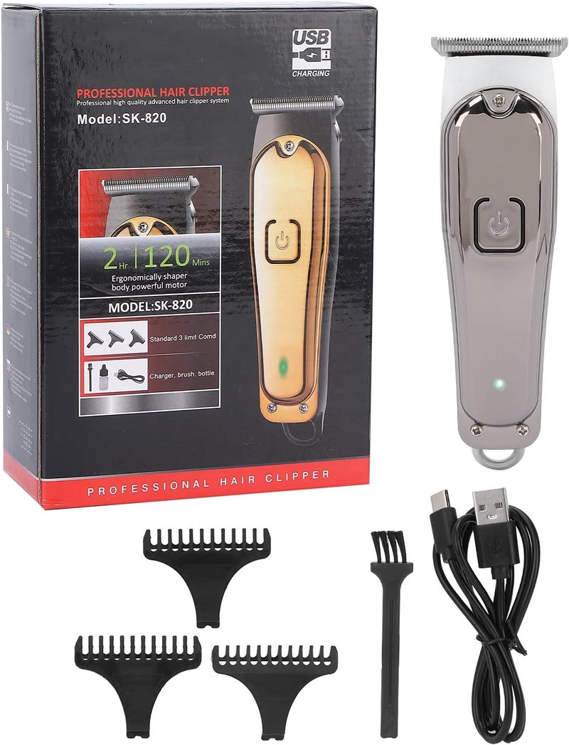 klarako Men's Hair Trimmer, Professional Hair Trimmer Electric Mustache Precise Trimmer Hair Beard Trimmer Set, Beard Trimmer Hairdressers Grooming Set Rechargeable(silver) - Image 1