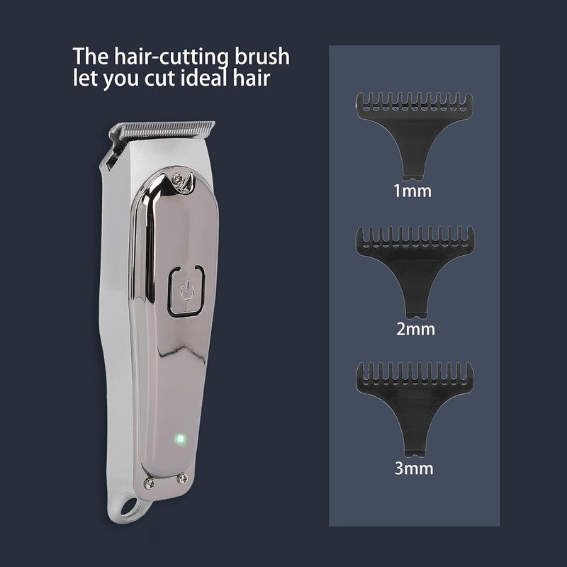 klarako Men's Hair Trimmer, Professional Hair Trimmer Electric Mustache Precise Trimmer Hair Beard Trimmer Set, Beard Trimmer Hairdressers Grooming Set Rechargeable(silver) - Image 4