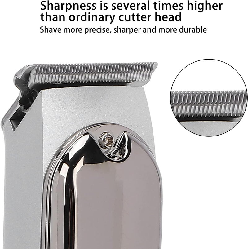 klarako Men's Hair Trimmer, Professional Hair Trimmer Electric Mustache Precise Trimmer Hair Beard Trimmer Set, Beard Trimmer Hairdressers Grooming Set Rechargeable(silver) - Image 5