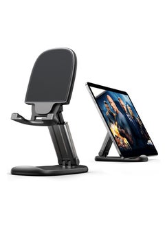 Excefore Desk Cell Phone Stand, Foldable Phone Stand, Metal Counterweight Base & Height Angle Adjustable Phone Stand, for 4.7"-11" Cell Phones and Tablets (Black)  - Image 1