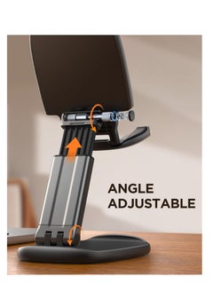 Excefore Desk Cell Phone Stand, Foldable Phone Stand, Metal Counterweight Base & Height Angle Adjustable Phone Stand, for 4.7"-11" Cell Phones and Tablets (Black)  - Image 5